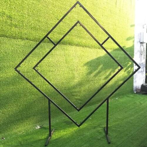 Wrought Iron Metal Shelf Geometric Shaped Arch Wedding Background Decoration Flower Stand T Stage Paty Wedding Props