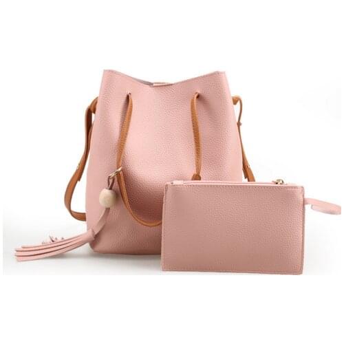 2021 New Arrivals Women Leather Bags, Lady Female Single Handle Bag, Decorative Girl Zipper Dull Polish Case, 2pcs Pack