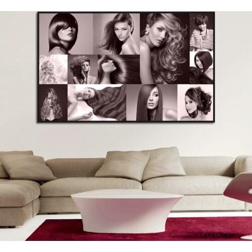 High Definition Fashion Hair Salon Poster Print Figure Canvas Painting Wall Art Pictures Barber Shop Decor For Living Room