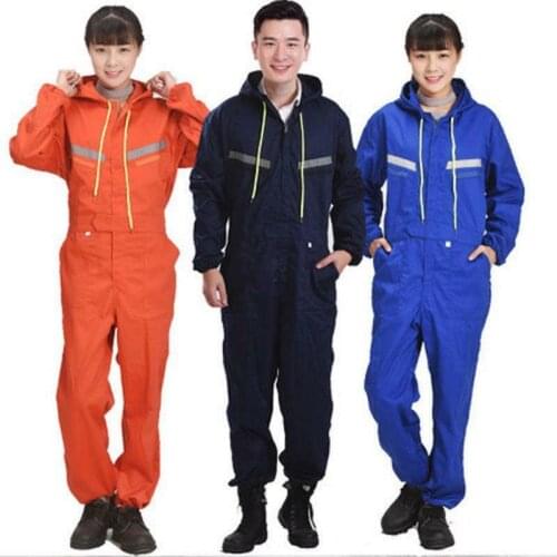 Men Women Coveralls Overalls Workwear Mechanic Jumpsuit Protective Reflective