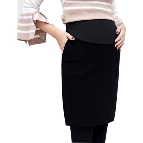 Maternity wear autumn and winter pregnant women woolen skirt in the long section of Korean pregnant women stomach lift skirt