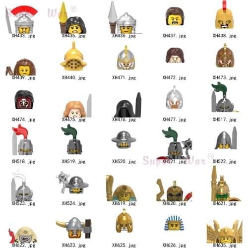 Single Medieval Movie Knights Aragorns Uruk Aragorns hai Figures Head accessories Building Blocks toys children Series-127