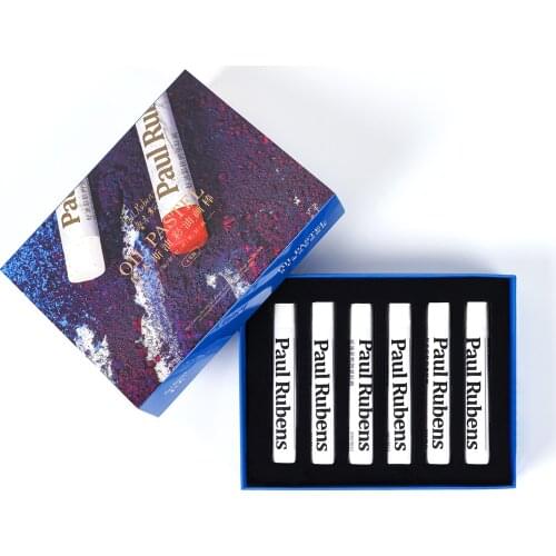 Paul Rubens Artist Professional Painting Oil Pastel 6PCS White Color Soft Oil Pastel for Color Mixing Eco-friendly