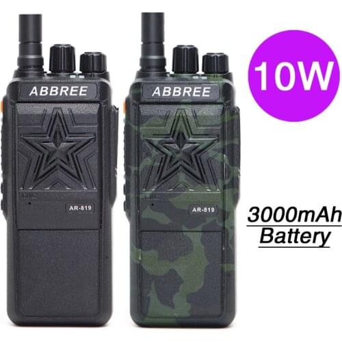 ABBREE AR-819 10W Walkie Talkie Powerful No magnetic Loudspeaker 16CH 3000Mah 10KM Long Range Hunting Ham CB Radio Transceiver