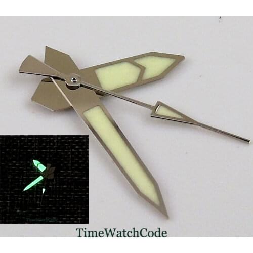 Super Luminous Fit For NH35A NH36A 7s26 4r15 7009 SKX Automatic Movement Watch Hands Parts Green Lume Stainless Steel