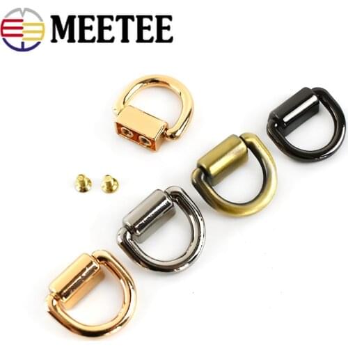 10Pcs Meetee O D Ring Bag Side Clip Buckles Screw Handbag Chain Handles Connector Bag Strap Belt Hanger DIY Hardware Accessories