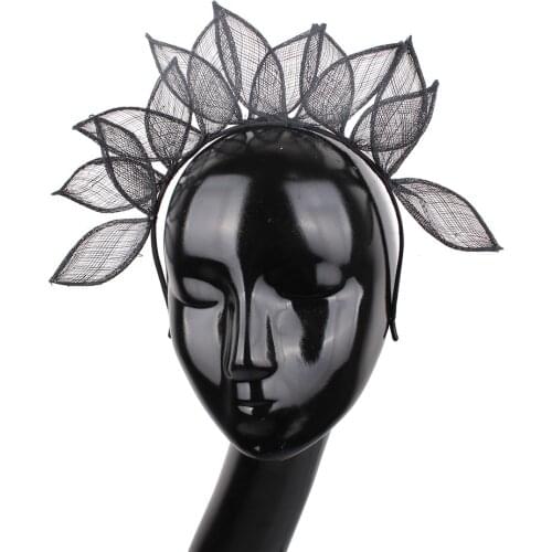 Vintage Ladies Black Cocktail Sinamay Hats Women Hair Accessories Fascinators For Wedding Party Bridal Hats And Races XMF270