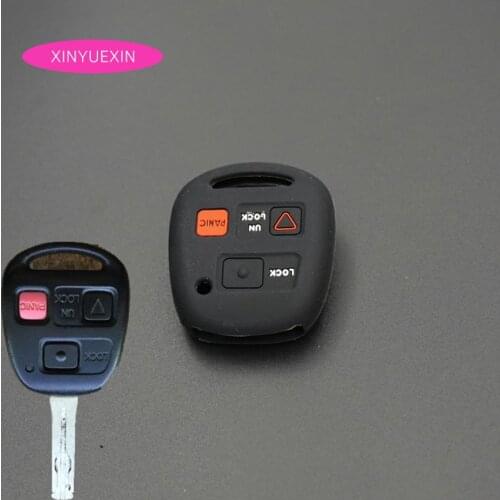 Xinyuexin Silicone Car Key Case Cover for Lexus GX470 LX470 ES300 GS LS IS RX SC LX Remote Key Silica Gel Car-styLing 3Buttons