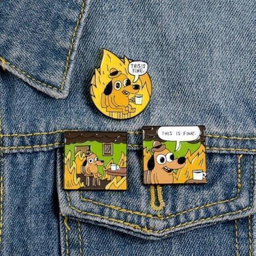 Xm023 Originality Personality Cartoon Brooch Cute Dog Oil Drop Enamel This Is Fine Clothes Pin