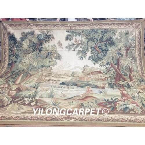 Yilong 9.5'x12.5' New Wall Hanging Aubusson Tapestries Pure Wool Handmade Wool Tapestry (Au44-9.5x12.5)