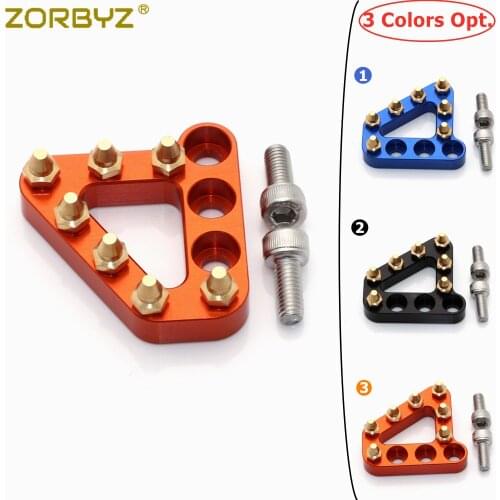 ZORBYZ Orange/Blue/Black Motorcycle Rear Brake Pedal Lever Step Plate Tip For 125 150 300 450 SX XCW 250 450 SXF