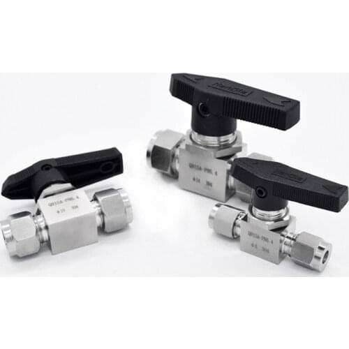 1/8" 1/4" 3/8" 1/2" 3/4" 3/4/6/8/10/12-20mm OD Tube Compression Ball Valve 316 Stainless Stel 915 PSI Water Gas Fuel Oil