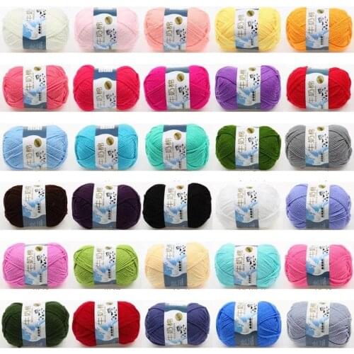 1pc/50g Milk Cotton 5ply Yarn Soft crochet yarn Baby Yarn DIY for knitting Wool Thread Hand Knitting Crochet DIY B8MX0008