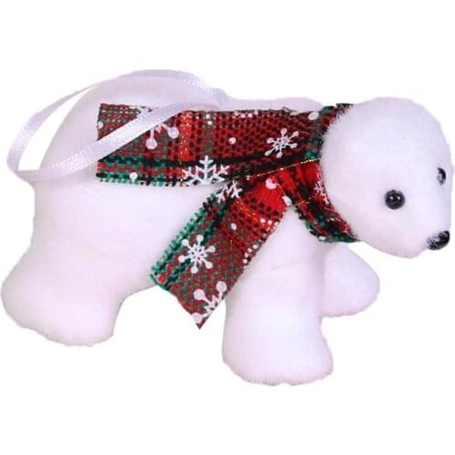 1 Pcs Christmas Tree Pendant White Cute Bear Deer Foam Home New Year Christmas Decorations Ornaments