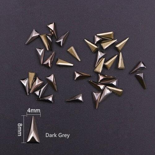 10pcs Triangle Nail Crystal 3D Nail Charms Flame Purple Rhinestone Gold Bottom Gems Holographic Nail Art Decoration Manicure