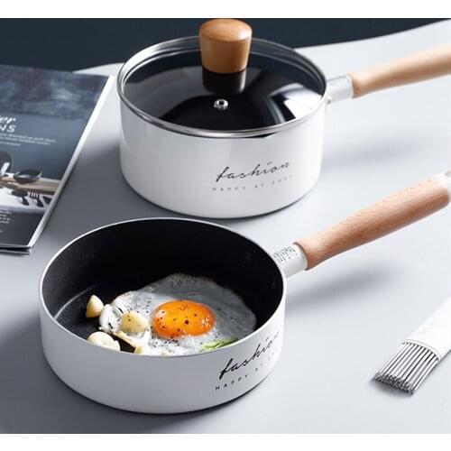 16cm Aluminum Alloy Non Stick Sauce Pan Milk Heating Pot Baking Baby Food Frying Cooker Noodle Soup Cooking Kitchen Cookware