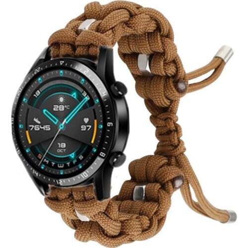 22mm Sports Woven Nylon Rope Bracelet Strap for Huawei GT 2 Amazfit Watchband for Samsung Gear S3 Galaxy Watch 46mm Xiaomi Color