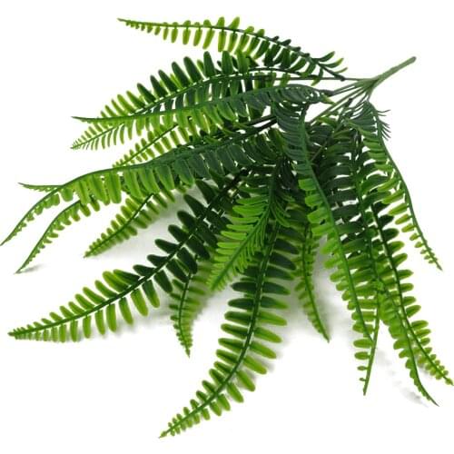 38cm Artificial Flower Leaves Plants Pretty Fake Lifelike Plastic Persian Grass Fern Floral Wedding Green Leaves Decoration