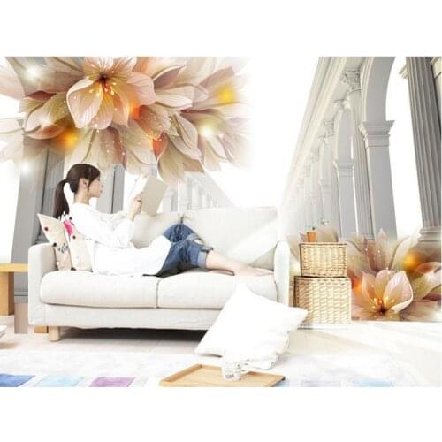 3d wallpaper custom 3 d only beautiful flowers in TV setting wall decoration wallpaper