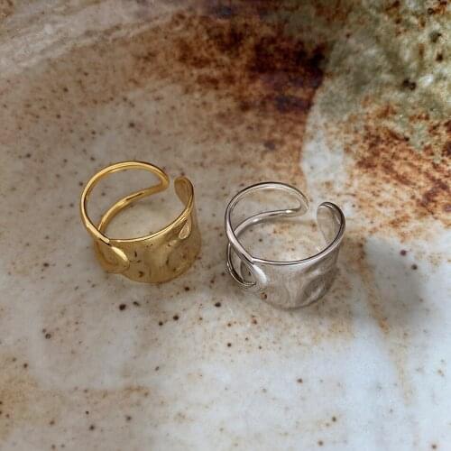 Amaiyllis 925 Sterling Silver Minimalist Open Ring Gold Irregular Rings Fashionable Personality Jewelry Accessories For Women