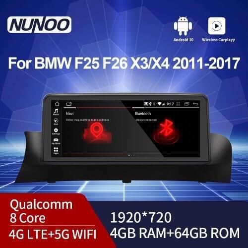 Nunno Android 10 12.3”Inch Audio Nultimedia Car DVD Player Gps Navigation For BMW X3 2018