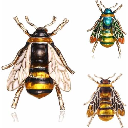 Enamel Bumble Bee Brooches Insect Bee Brooch Pin Women Men Collar Jewelry Denim Backpack Bag Hat Pin Badge Button Accessories