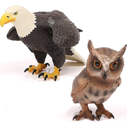 Simulation Big Eagle Owl PVC Animal Models Figurines White-headed Eagle For Garden decorations Collectible Action Figures Toys