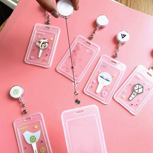 Kpop GOT7 EXO TWICE SEVENTEEN Star Series Bus Pass Card Set ID Card Sets Lanyard Student Card Holder Stretchable