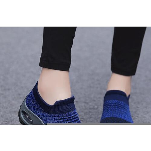 Sock Sneakers Women Mesh Breathable Platform Flats Vulcanized Shoes Knitted Running Basketball Outdoor Slip on Casual Shoes