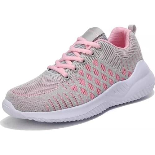 Fashion Women Flat Sneakers Spring Mesh Breathable Casual Shoes Lace Up Sock Trainers Summer Soft Ultra Light Vulcanize ShoesF