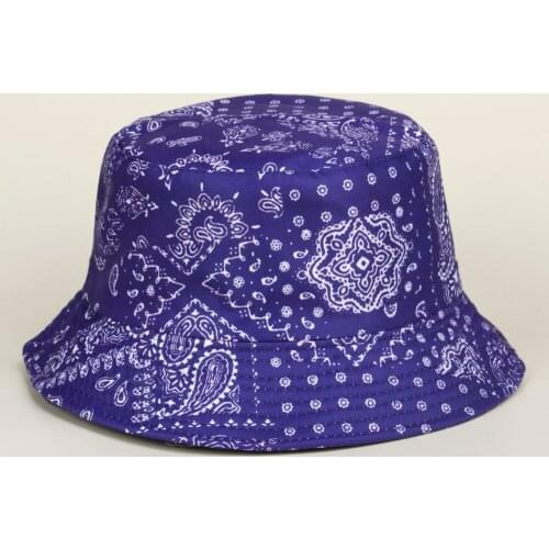 Summer Outdoor National Wind Fisherman Hat Cashew Flower Double - Faced Basin Hat Leisure Sunscreen Hat Shopping Hat