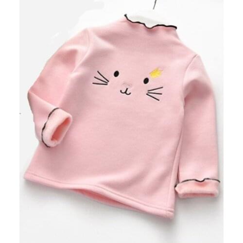 LILIGIRL Spring Autumn Girls Sweater Cotton Tops For Kids Cartoon Cat Children Sweater Long Sleeve Baby Blouse Toddler Clothing