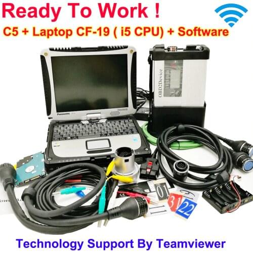 MB Star C5 2021 SD Connect C5 with newest software 2021.06 diagnostic tool mb star c5 vediamo/X/DSA/DTS with CF19 Laptop