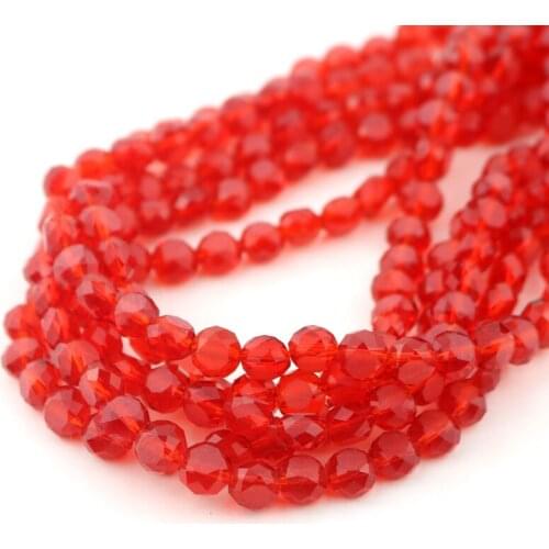 Wholesale 710pcs/lot 8mm Red Flat Round Crystal Beads Faceted Glass Spacer Beads For Jewelry Making Bracelet DIY Beads Materials
