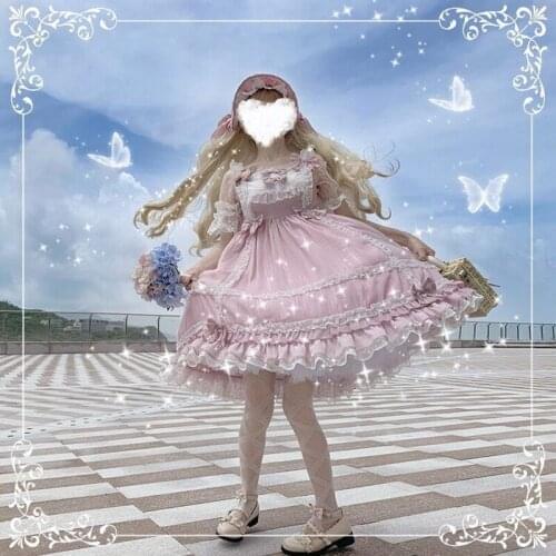 Princess tea party sweet lolita dress vintage lace bowknot high waist victorian dress kawaii girl gothic lolita op loli cosplay