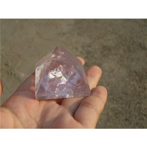 RAINBOW 80g Natural Amethyst Quartz Crystal Pyramid Healing China LA1110