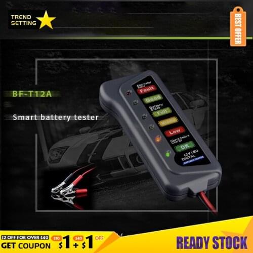 LAMEZIA Mini 12V Digital Vehicle Battery Tester 6 LED Lights Display Diagnostic Tool Auto AlternatorTester For Car