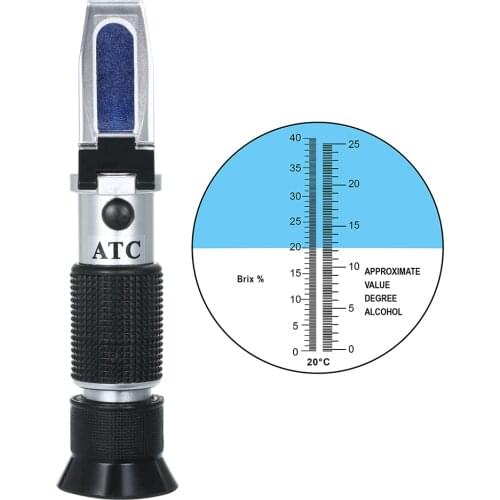 Wine Sugar Concentration Refractometer Handheld Alcohol Meter Grape Brix ATC Optical Beverages Sugar Concentration Tester