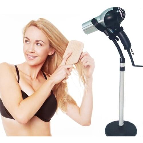 Adjustable Hair Dryer Holder Stainless Steel Stand Hands Free Removable Sucking Cup Stand Hairdryer Holder