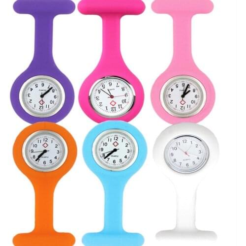 Silicone Nurse Watch Brooch Tunic Watch With Free Battery Doctor Medical Hot Sell Fashion Pocket Watches