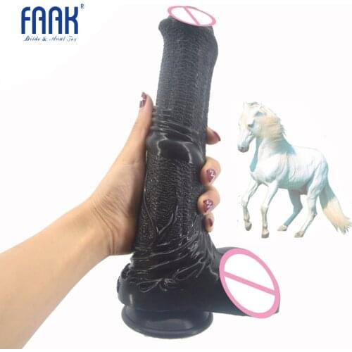 FAAK silicone animal horse dildo with suction cup big penis sex toys for women masturbator anal massage adult sex products