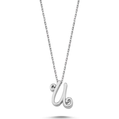 Silverlina Silver-U-Letter Ghost Pendant