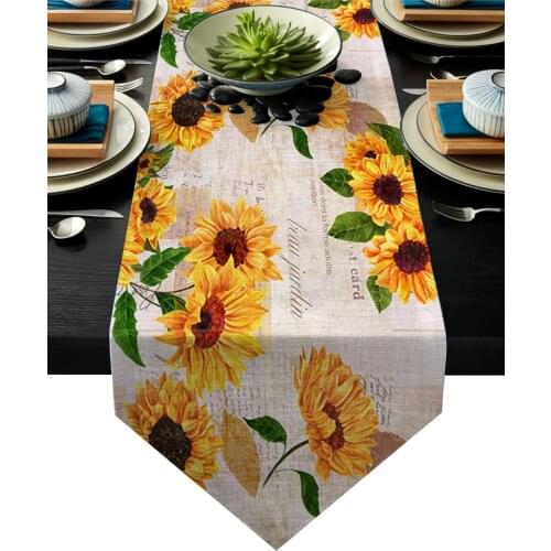 Sunflowers Table Runner Table Flag Home Party Decorative Tablecloth Table Runners