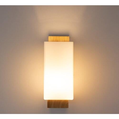 Modern Wooden Led Wall Lamp Lights Nordic Wandlamp Deco Glass Aplique Pared Wall Lights for Home Indoor Retro luminaire Mural