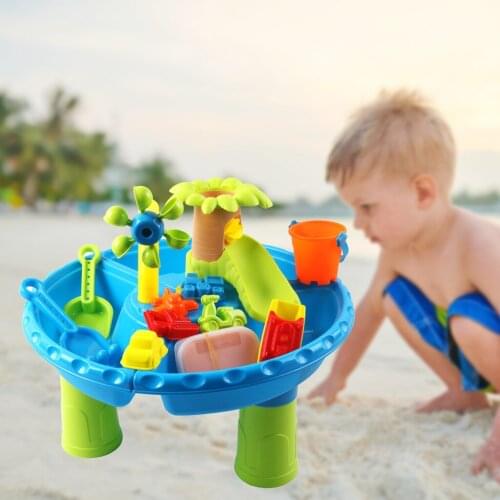 Beach Play Activity Table Kids Durable Innovative Sand and Water Table Educational Games Toy for Outdoor Indoor