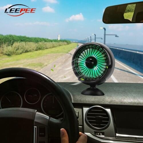 LEEPEE 3 Speeds Car Mini Fan Portable Colorful LED Lighting USB Charge Fixed on Air Outlet or Center Console Auto Accessories