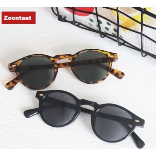 Vintage Leopard Round Sunglasses Men Fashion Cat Eye Mirror Sun Glasses Female Brand Designer Classic Gradient Oculos De Sol