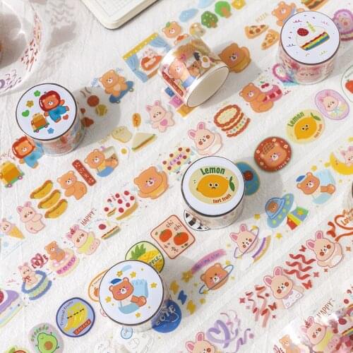 1pcs/1lot Decorative Adhesive Tapes Cartoon Bear Pet Decorative Scrapbooking DIY Paper Japanese Stickers 3M
