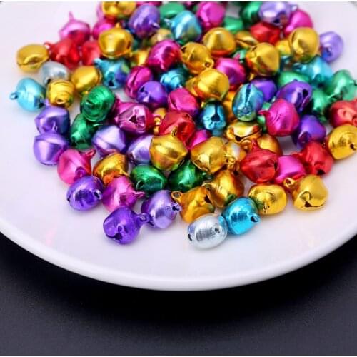 100pcs Aluminum Mini Jingle Bells Loose Beads Charms Pendants for Festival Party Christmas Tree Decor DIY Craft Accessories R9JD