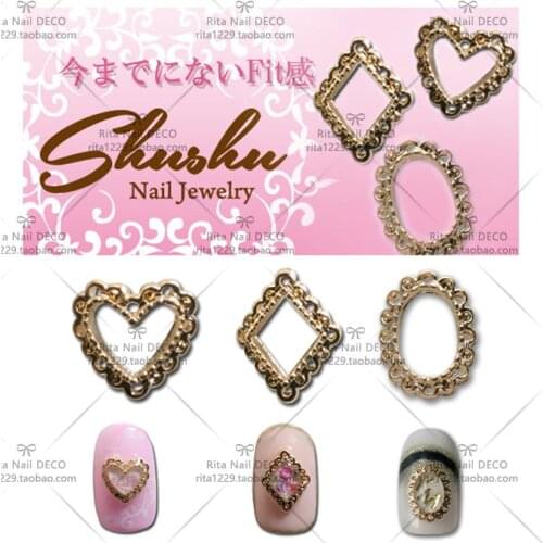 100pcs/bag 3D Nail Art Decoration Metal Heart,Oval,rhombus DIY Nail Art Tools Nail Accessory for Manicure